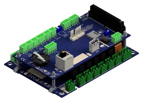 Dairy equipment controller with interface board, 3D render